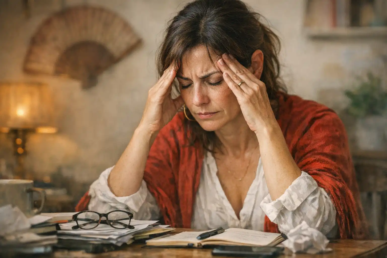 mujer sufriendo de burnout por moobing laboral